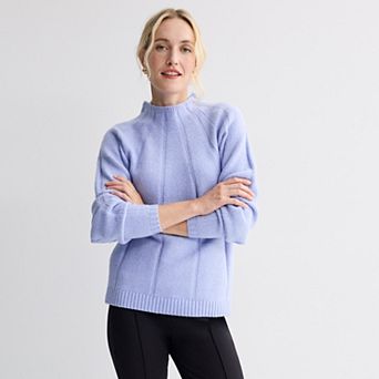 Women's Nine West Mock Neck Wide Rib Sweater