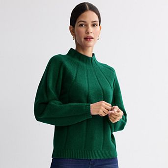 Women's Nine West Mock Neck Wide Rib Sweater