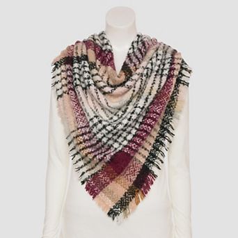 Women's Nine West Vivid Plaid Triangle Scarf