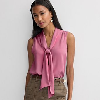 Women's Nine West Sleeveless Tie Neck Blouse