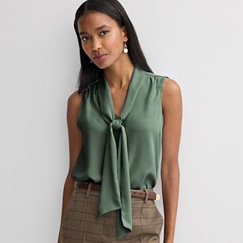 Women's Nine West Sleeveless Tie Neck Blouse