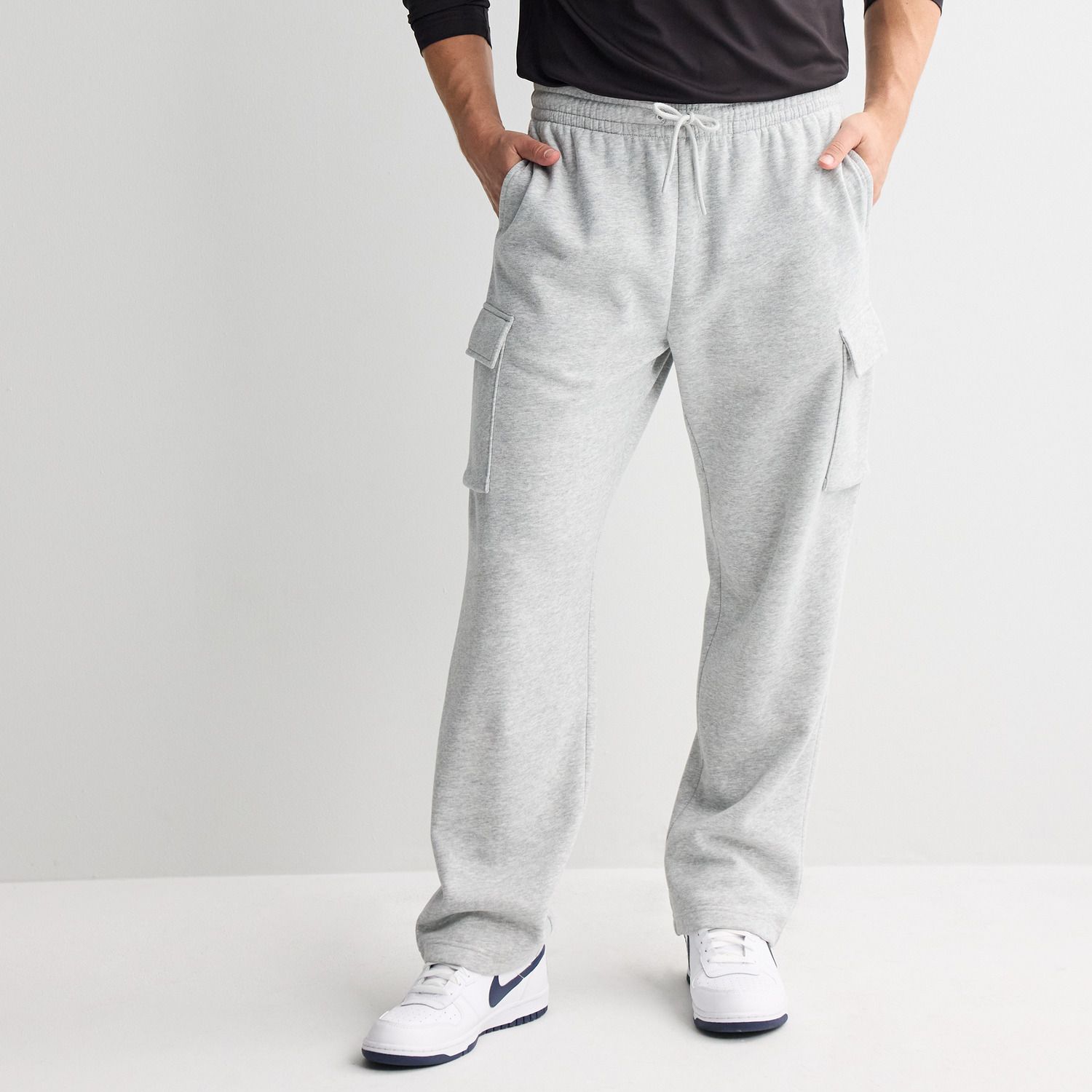 Мужские брюки Tek Gear Ultrasoft Fleece Relaxed Cargo, цвет: Серый меланжевый