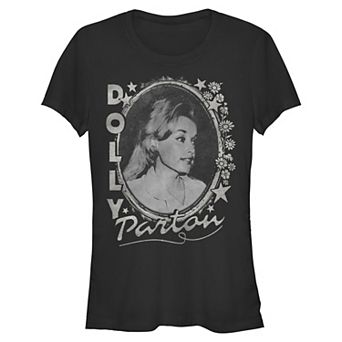 Juniors' Dolly Parton Vintage Portrait Short Sleeve Graphic Tee