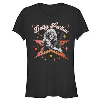 Juniors' Dolly Parton Graphic Short Sleeve Crew Tee