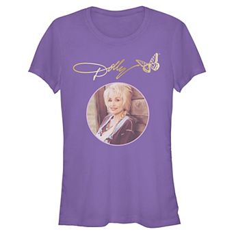 Juniors' Dolly Parton Signature Graphic Short Sleeve Crew Tee
