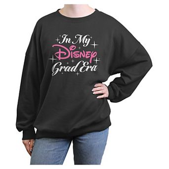 Juniors' Disney In My Grad Era Long Sleeve Fleece Graphic Pullover