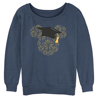 Juniors' SO® Graduation Fireworks Long Sleeve Slouchy Terry Graphic Pullover