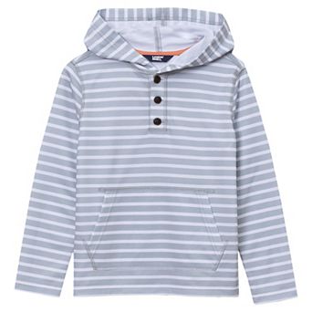 Boys 2-20 Lands' End Striped Henley Pullover Hoodie