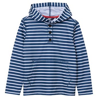 Boys 2-20 Lands' End Striped Henley Pullover Hoodie