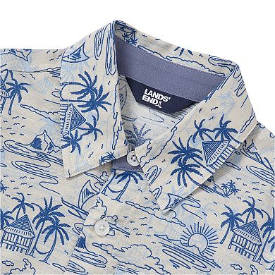 Boys 2-20 Lands' End Short Sleeve Linen Slub Button Down Shirt