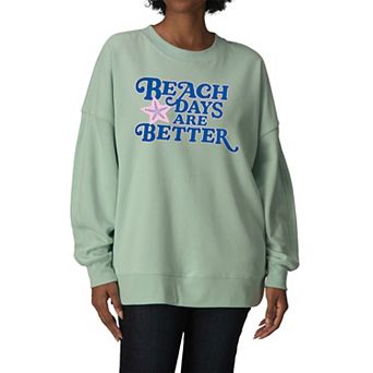 Women's Beach Days Are Better Oversized Fleece Crew Sweatshirt