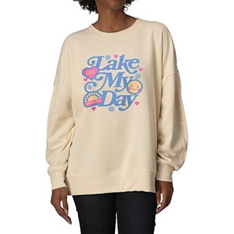 Women's Lake My Day Oversized Fleece Crew Sweatshirt