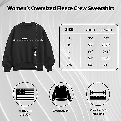 Women's I'd Rather Be On A Boat Somewhere Oversized Fleece Crew Sweatshirt