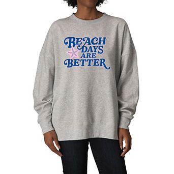 Women's I'd Rather Be On A Boat Somewhere Oversized Fleece Crew Sweatshirt