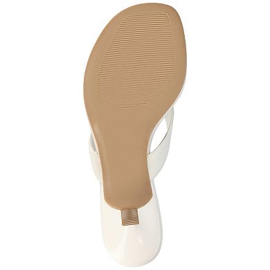 Journee Women's Danielle Kitten Heel Thong Sandals