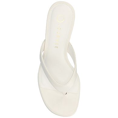Journee Women's Danielle Kitten Heel Thong Sandals