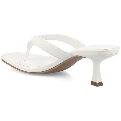 Journee Women's Danielle Kitten Heel Thong Sandals