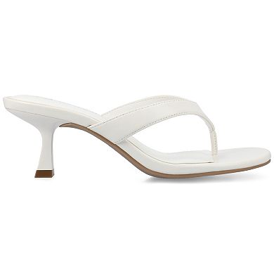 Journee Women's Danielle Kitten Heel Thong Sandals