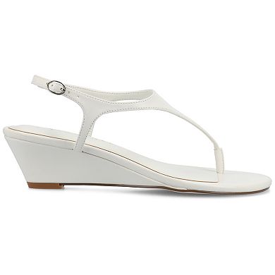 Journee Women's Kathryn Ankle Strap Wedge Sandals