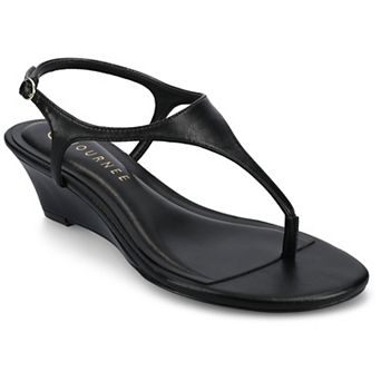 Journee Women's Kathryn Ankle Strap Wedge Sandals