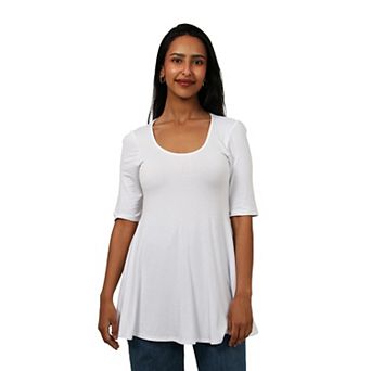 Petite 24Seven Comfort Apparel Basic Swing Tunic Top