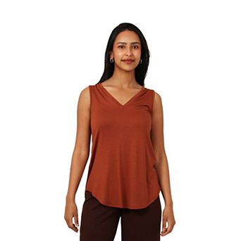 Petite 24Seven Comfort Apparel Basic V-Neck Tunic Tank Top