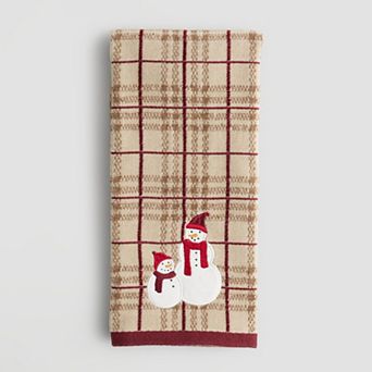 St. Nicholas Square® Plaid Snowmen Hand Towel