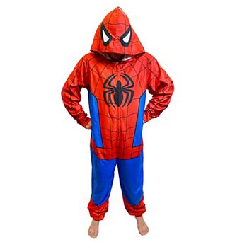 Men's Spiderman Hooded One-Piece Pajamas Suit