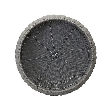 Household Essentials Glidez Handwoven Resin Storage Stool Ottoman