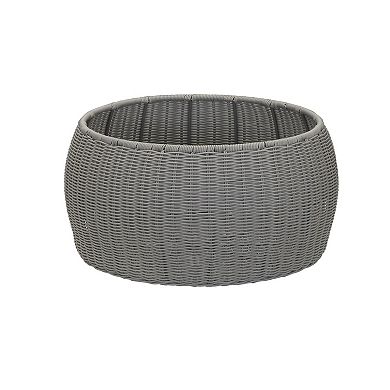 Household Essentials Glidez Handwoven Resin Storage Stool Ottoman