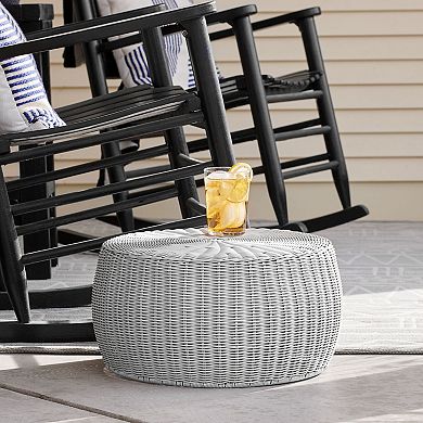 Household Essentials Glidez Handwoven Resin Storage Stool Ottoman