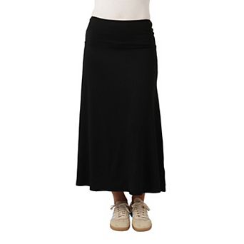 Petite 24Seven Comfort Apparel A Line Maxi Skirt