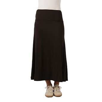 Petite 24Seven Comfort Apparel A Line Maxi Skirt