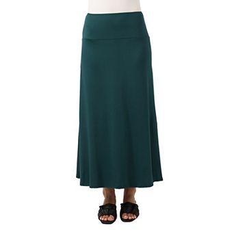 Petite 24Seven Comfort Apparel A Line Maxi Skirt
