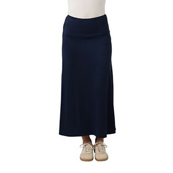 Petite 24Seven Comfort Apparel A Line Maxi Skirt
