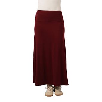 Petite 24Seven Comfort Apparel A Line Maxi Skirt
