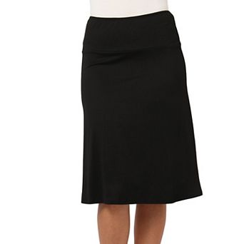 Petite 24Seven Comfort Apparel Flowy A Line Skirt