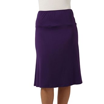 Petite 24Seven Comfort Apparel Flowy A Line Skirt