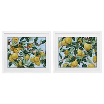 Stupell Home Decor Sunshine Lemon Tree Framed Print Under Glass Wall Art 2 pc Set