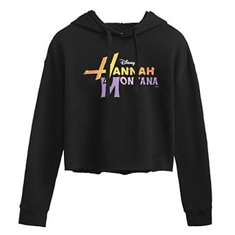 Juniors' Disney's Hannah Montana Logo Cropped Hoodie