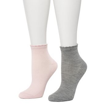Women's FLX 2-Pack Scallop Welt Ankle Socks
