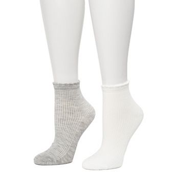 Women's FLX 2-Pack Scallop Welt Ankle Socks