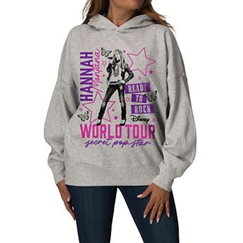 Women's Disney's Hannah Montana “Ready to Rock” World Tour Oversized Fleece Hoodie Sweatshirt