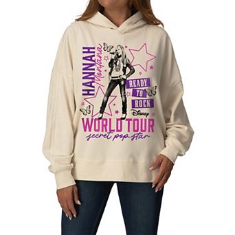 Women's Disney's Hannah Montana “Ready to Rock” World Tour Oversized Fleece Hoodie Sweatshirt