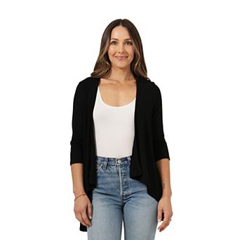 Petite 24Seven Comfort Apparel Open Cardigan