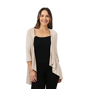 Petite 24Seven Comfort Apparel Open Cardigan