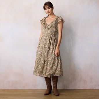 Women's LC Lauren Conrad Ruffle Collar Sleeveless Midi Dress