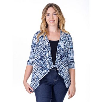 Petite 24Seven Comfort Apparel Essential Elbow Length Sleeve Open Cardigan