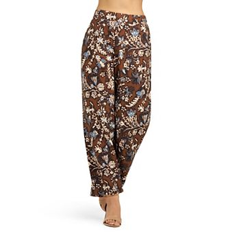 Women's AB Studio Pull-On Flat Front Elastic Wide Leg Pants