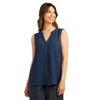 Women's AB Studio Sleeveless Button Front Shirt